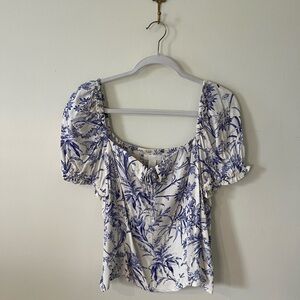 H&M Blue Floral Blouse